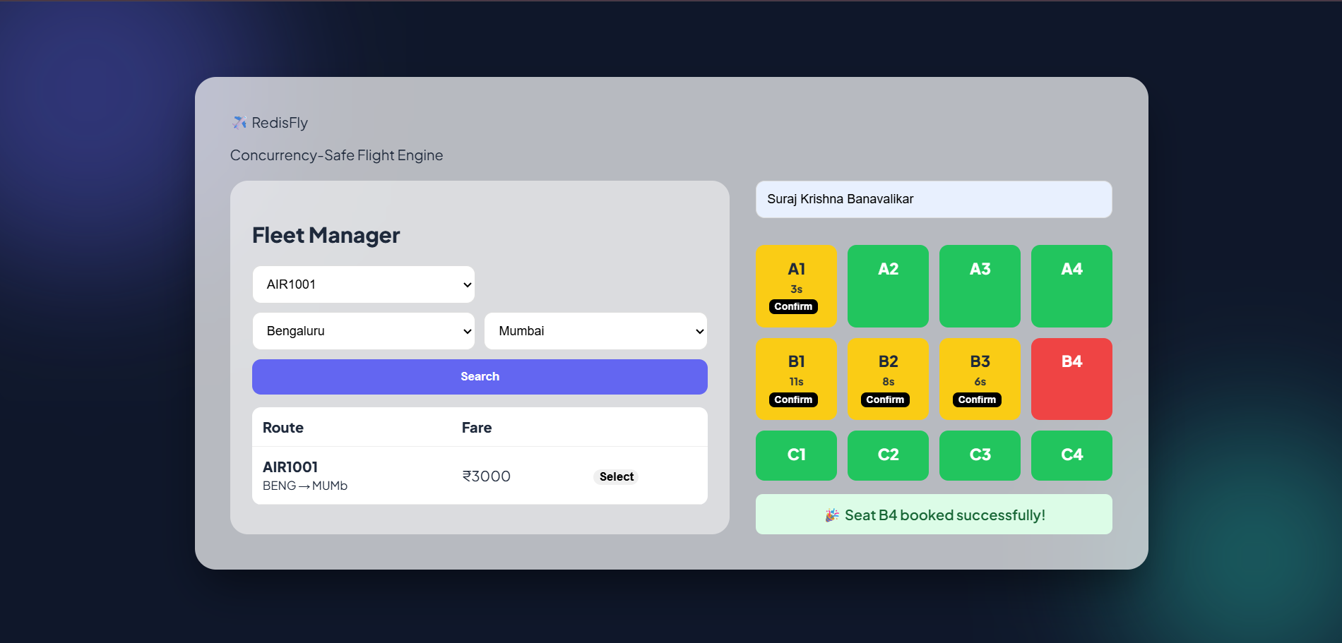 Booking System Project Screenshot