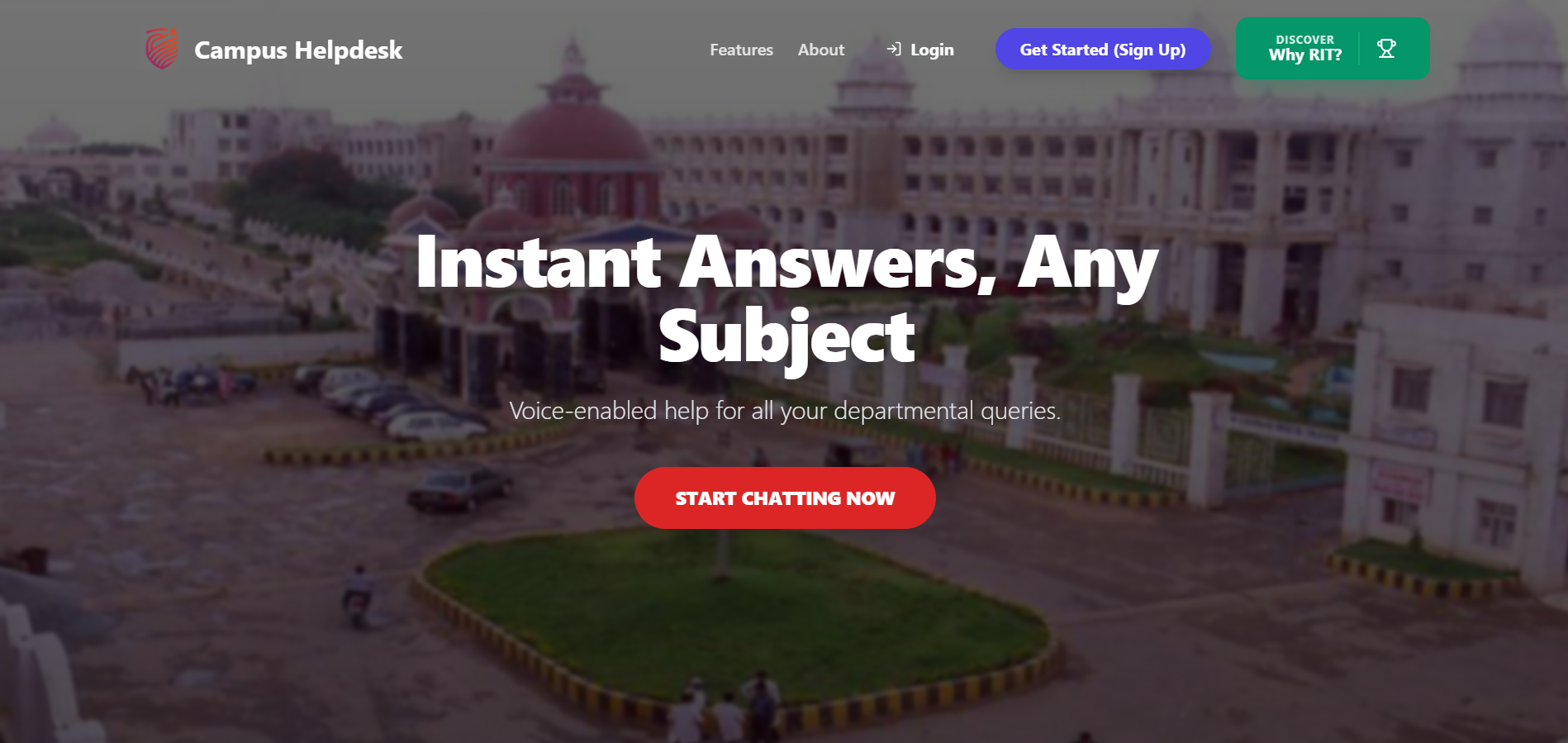 Campus Helpdesk Project Screenshot 1