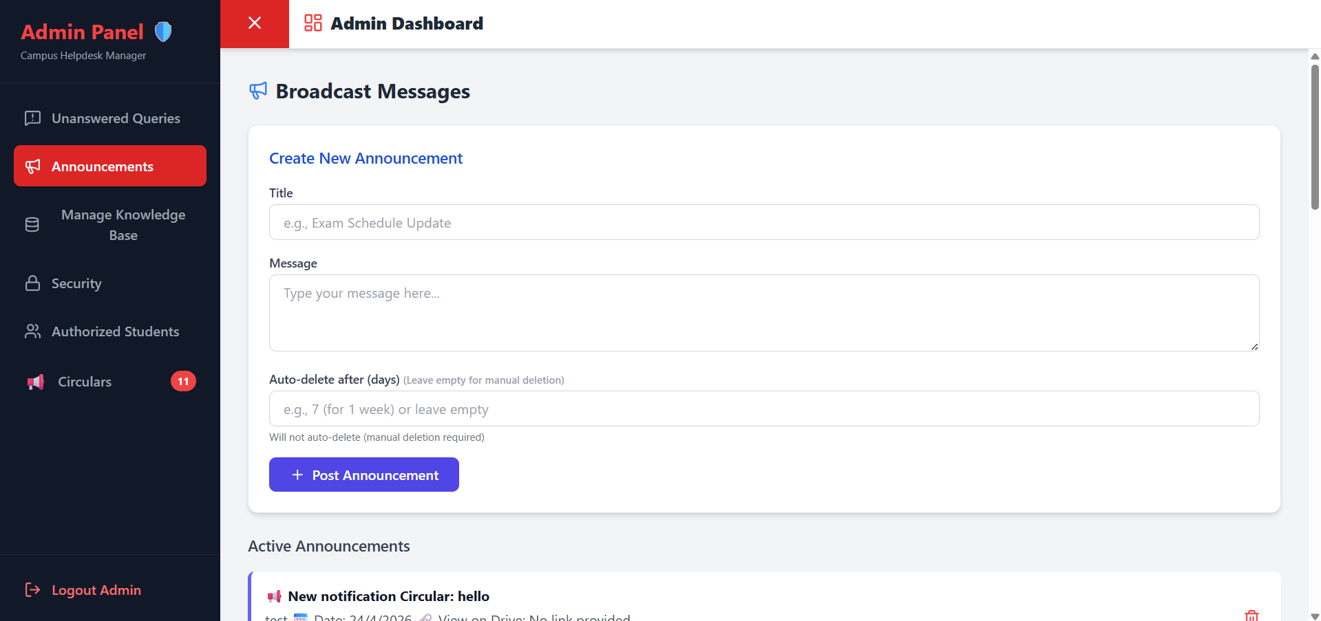 Campus Helpdesk View 9